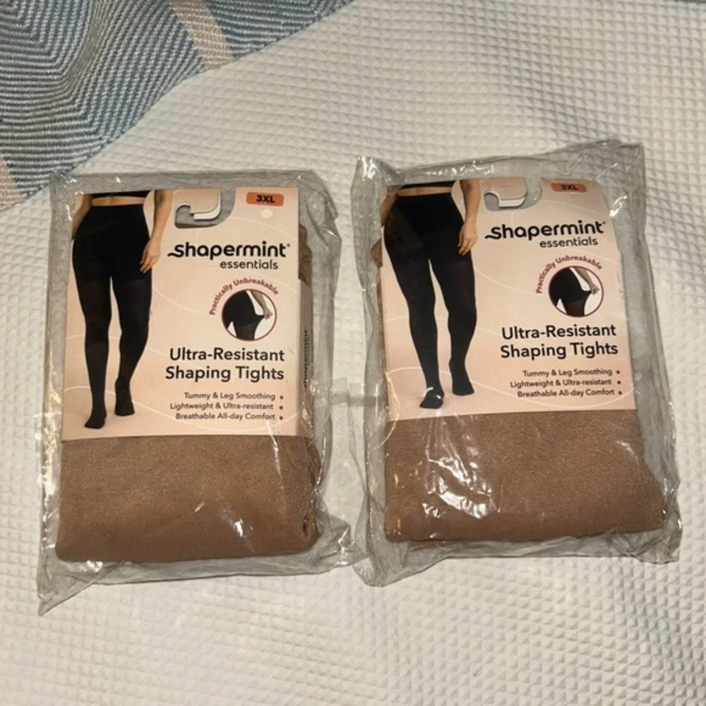 Shapermint Essentials Ultra-Resistant Shaping Tights Latte 3XL NEW lot of 2